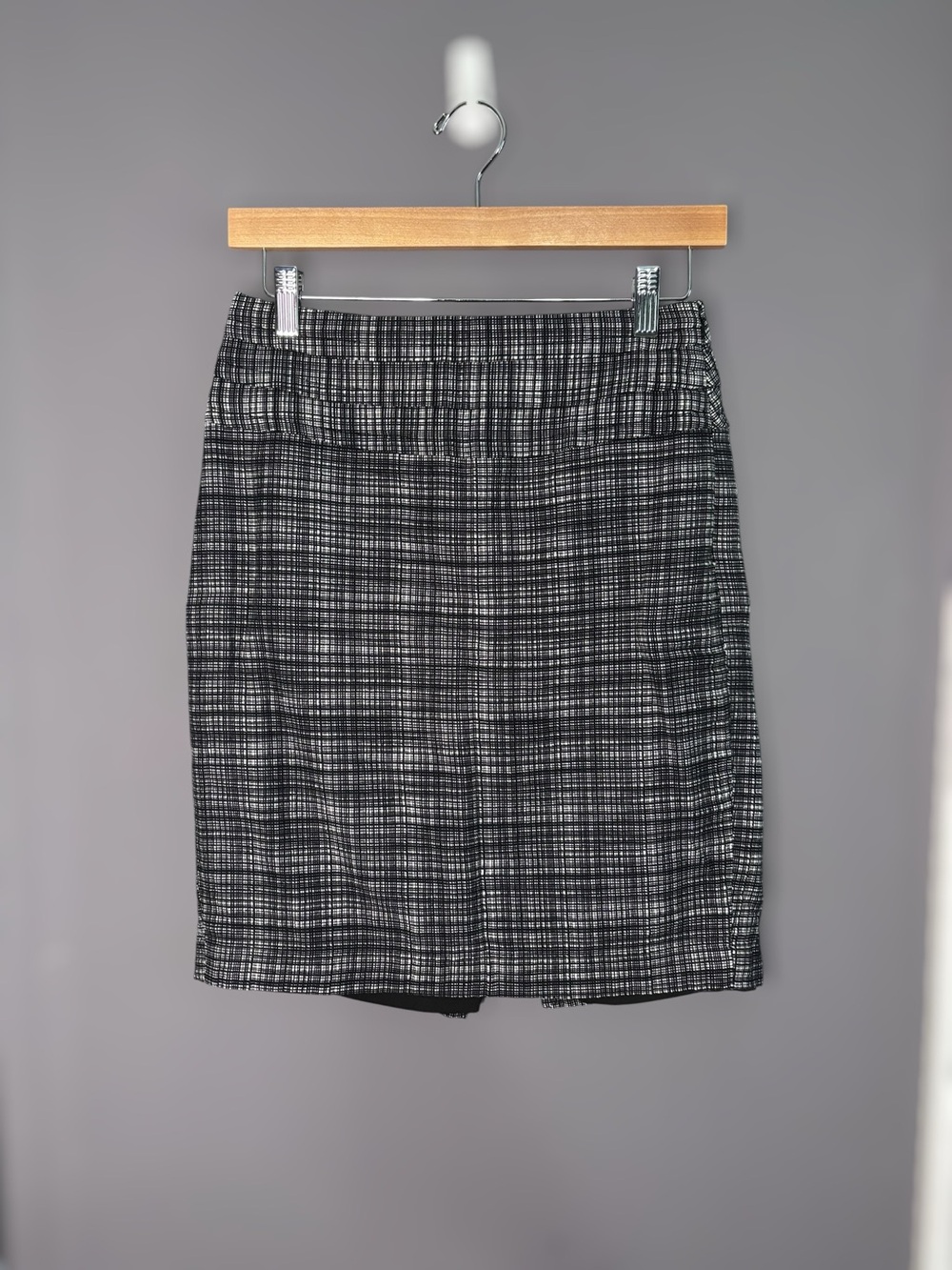 The Limited Black & White Plaid Grid Pencil Skirt 0